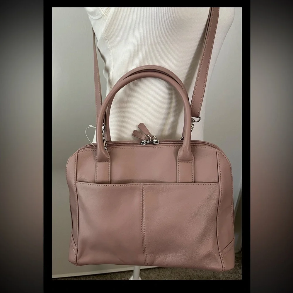 Giani Bernini Rose Nappa Satchel New With Tags Pockets Hand And Shoulder Straps